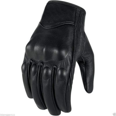 Gants Courts-Harley Style Cruiser Isolant Thermique étanche hipora Doublure en Cuir Noir