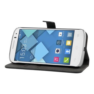 Muvit Slim Folio - Flip cover voor mobiele telefoon - zwart - voor Alcatel One Touch POP C5 5036D, POP C5 5036X; Samsung Galaxy S5