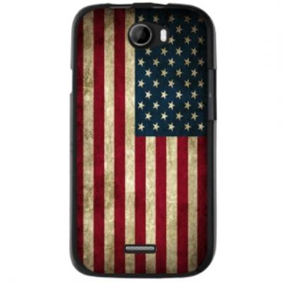 Coque noire pour Wiko Barry impression drapeau USA Vintage