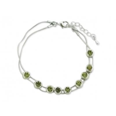 Bracelet aux faux cristaux verts mobiles bijou fantaisie pas cher