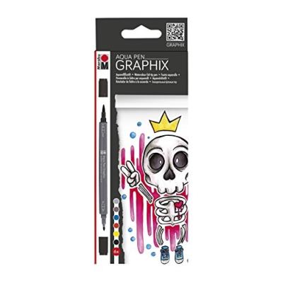 Marabu Pochoir Motif Bonbon King Aqua Stylo, En Plastique, Multicolore, Lot De 6 Mr014500102
