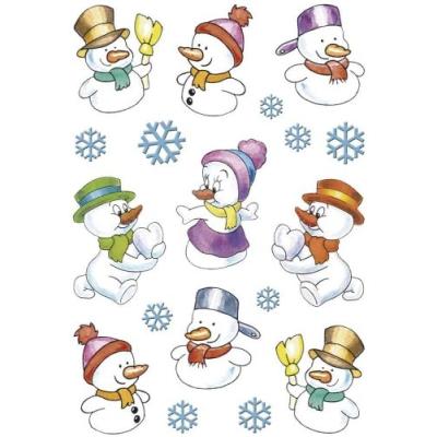 Herma stickers de noel decor bonhommes de neige 3 x 18 sticks 3216
