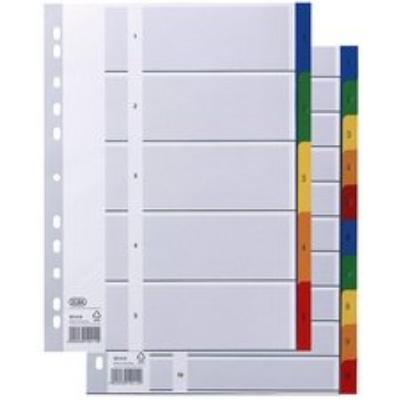 Elba - intercalaire numérique en plastique, format a4, coloré,5 positions,chiffres: 1-5, en pp, 0,12 mm,onglets en couleurcouver