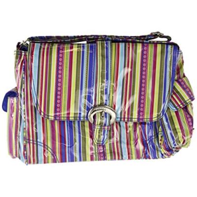 Kalencom sac à langer plastifié avec boucle rayures cobalt