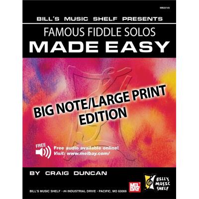 Partitions variété, pop, rock... MEL BAY DUNCAN CRAIG - FAMOUS FIDDLE SOLOS MADE EASY - BIG NOTE/LARGE PRINT EDITION - VIOLIN Cordes