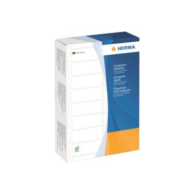 HERMA Computer labels - geperforeerde, permanent zelfklevende matpapieren kettingetiketten - 12000 etiket(ten)