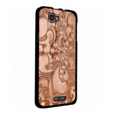 Coque rigide noire Wiko Rainbow avec impression Motifs Arabesque bronze