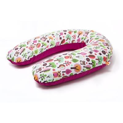 Millemarille coussin d'allaitement indéchirable rose motif chouette ii 175 cm