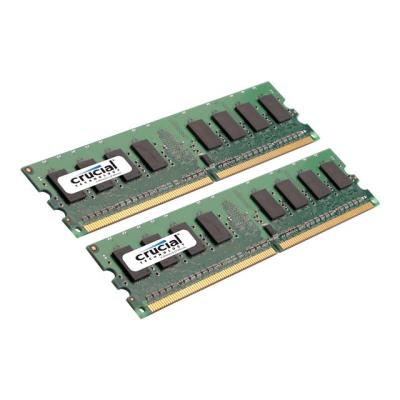Crucial - DDR2 - 2 GB : 2 x 1 GB - DIMM 240-pins
