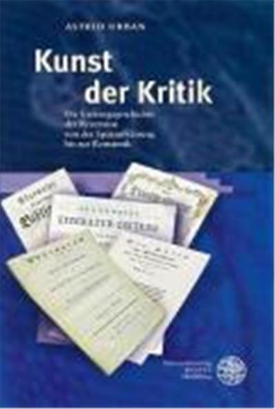 Kunst Der Kritik, Jenaer Germanistische Forschungen