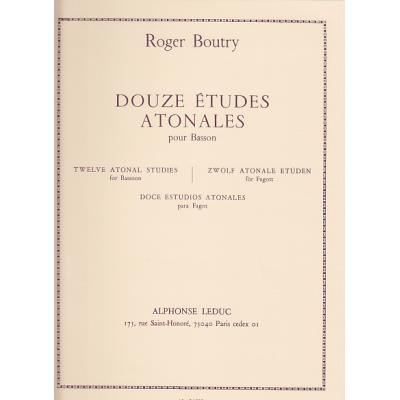 Méthodes et pédagogie LEDUC BOUTRY ROGER - 12 ETUDES ATONALES POUR BASSON Basson
