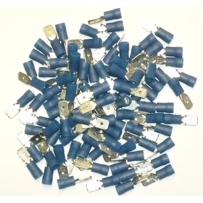 Cosses Electriques Males Bleues 6.3 Sachet De 100 Cosses