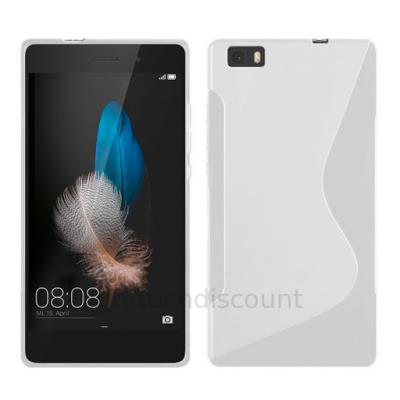 Housse etui coque pochette silicone gel fine pour Huawei Ascend P8 Lite - BLANC TRANSPARENT