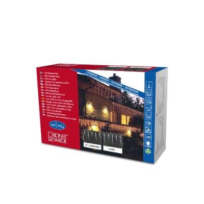 KONSTSMIDE 2746-102 RIDEAU LUMINEUX 16 STALACTITES + 24 LED CHAUD + CÂBLE BLANC 24 V