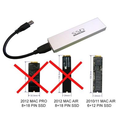 Boitier USB 3.0 Pour SSD MACBOOK ANNEE 2010 2011 SSD 6+12 PIN ANNEE 2010/2011 SSD 6+12 PIN