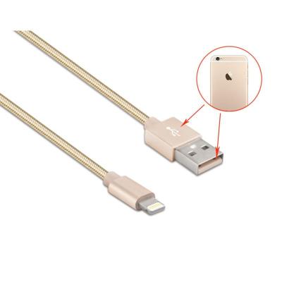 Câble USB Data Nylon Tresse Pour Iphone 5/5s/5c/6/6s/Se/6 Plus/6s Plus - Or