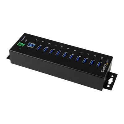 StarTech.com 10 poorts industriële USB 3.0 hub - ESD en overspanningsbeveiliging - monteerbare metalen behuizing - hub - 10 poorten