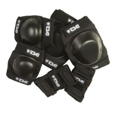 Tsg basic 76027-40-102 set de protections coudes genoux poignets noir s