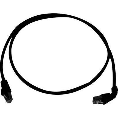Telegärtner patchcable cat 6a, 90°, noir, 1,0 m - mp8 fs500, lszh, 1x90°, noir, 1 1mit 90° abgewinkeltem prise mâle á einer seit