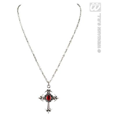Bijou Halloween Collier Croix Gothique Avec Pierre - Style Punk Rock - Accessoire Halloween Collier Croix Femme