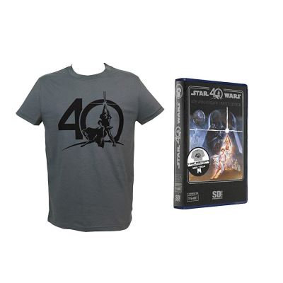 Sd Toys Shirt Star Wars - Logo 40th Anniversary Boite Vhs Gris Homme Taille Xl - 8435450208553