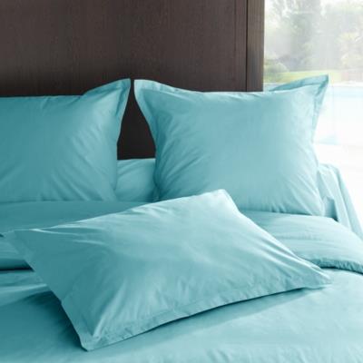 Taie d'oreiller percale Méline 2 LABELIS SIM 65 x 65 cm Bleu Lagon