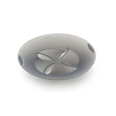 LÉKUÉ 1270320N06U002 COUVERCLE ANTI-DÉBORDEMENT NOIR TRANSPARENT SILICONE 100 % PLATINE 22 CM