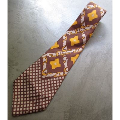 retro cravate ancienne rockabilly marron et orange costume