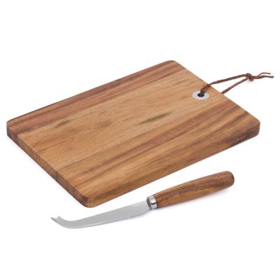Planche à découper en accacia + 1 couteau à fromage format coffret - Set de 2 piÃ'ces FROMAGE