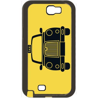 Coque samsung note 2 taxi sur fond jaune