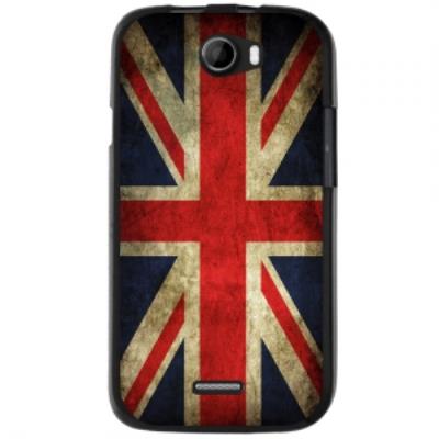 Coque noire pour Wiko Barry impression drapeau UK Vintage