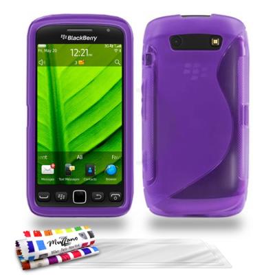 Coque Souple ORIGINALE Ultra Fine Violet , Le S, Premium de MUZZANO pour BLACKBERRY 9850 + 3 Protections Ecran , UltraClear, Pour BLACKBERRY 9850
