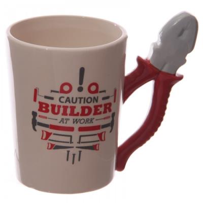 Mug avec anse pince coupante Caution builder at work
