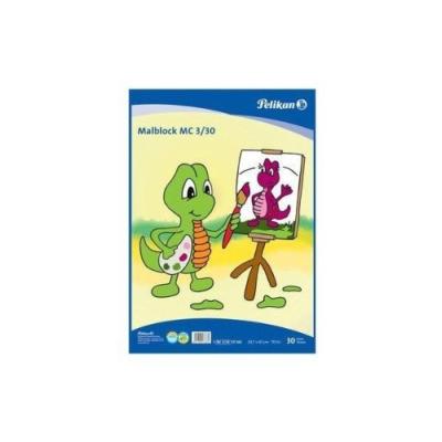 Pelikan - bloc à dessin mc 3 30, din a3, 70 g m2, 30 feuilles blanchi sans chlore, collé (137661)
