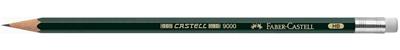 Faber-Castell - Lot de 12 - Crayon 9000 avec gomme, hexagonale, B