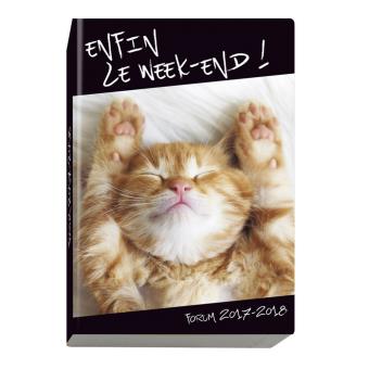 Exacompta Agenda 17 18 Multilingue 17x12cm Chat Enfin Le Week End Agenda Scolaire Achat Prix Fnac