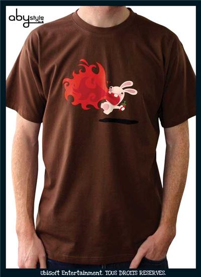 t-shirt homme lapins crétins : piment taille xxl