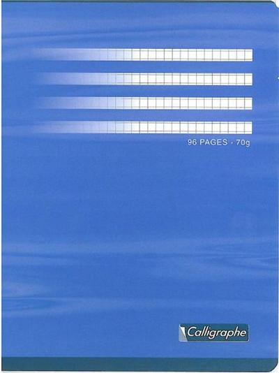 Cahier piqué 17x22 96p petits carreaux 70g, Cahier Calligraphe