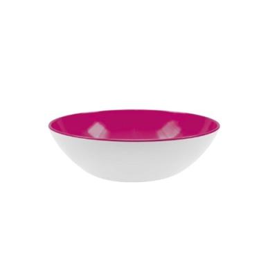 zak designs 1699-0326 bol à servir duo blanc extérieur / framboise intérieur 24 cm