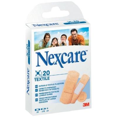 3m nexcare pansement en textile, 20 rayures assorties dans
