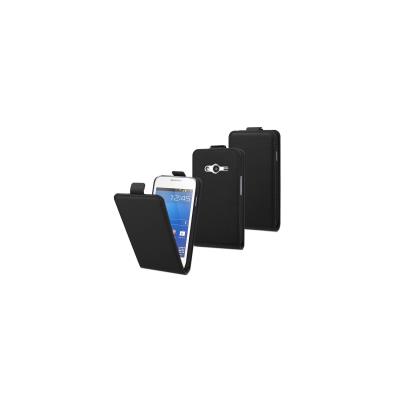 Muvit Slim S Case - Flip cover voor mobiele telefoon - zwart - voor Samsung Galaxy Trend 2 Lite