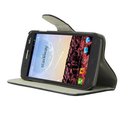 Mocca étui Folio Luxe bleu marine pour Wiko StairWay