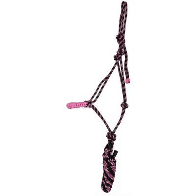 Licol Et Longe Ethologique Noir Et Rose Mélangé