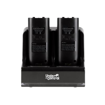  Socle de charge Wiimote + 2 Batteries Wii Noire 