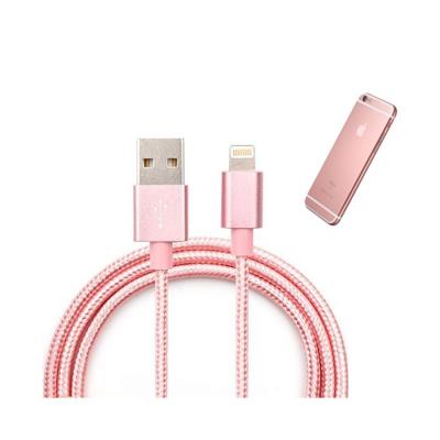 Câble USB Data Nylon Tresse Pour Iphone 5/5s/5c/6/6s/Se/6 Plus/6s Plus - Or Rose