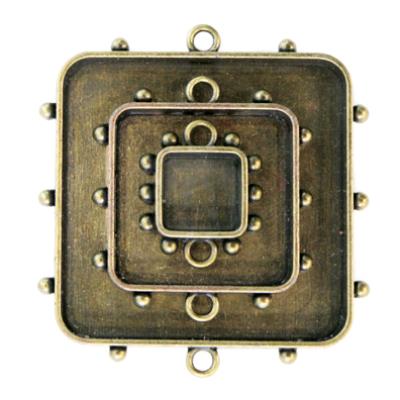 Support en métal bronze - carré - 3 pièces