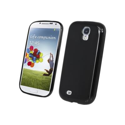 Muvit miniGel Glossy - Achterzijde behuizing voor mobiele telefoon - zwart - voor Samsung Galaxy S4