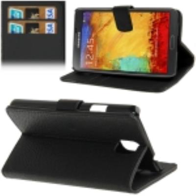 Etui Coque Housse de Protection Cuir Noir  Effet Peau pour Galaxy Note 3