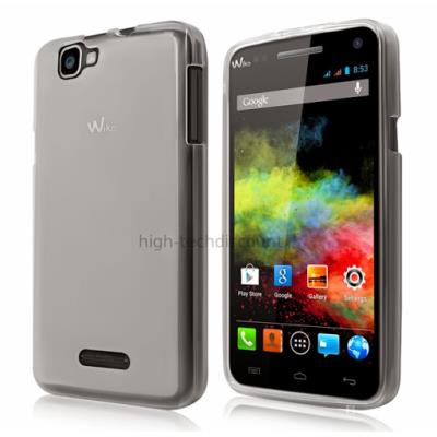 Housse etui coque pochette silicone gel fine pour Wiko Rainbow 4G + film ecran - BLANC TRANSPARENT