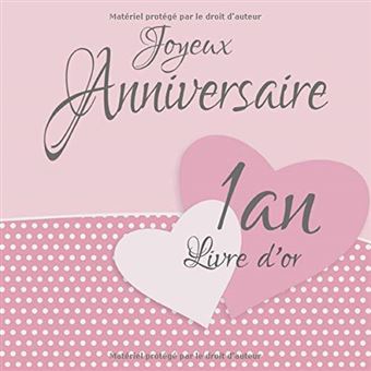 1 An Livre D Or I Joyeux Anniversaire I Felicitations Et Jolis Souvenirs I Vintage Rose I Anniversaire Decoration 1 An Fille Ou Garcon I 1 Pages For Nlfbp Editions Broche